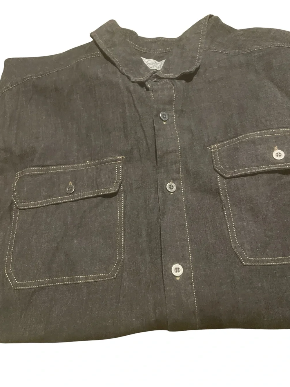 Men's Black Button-Up Utility Shirt